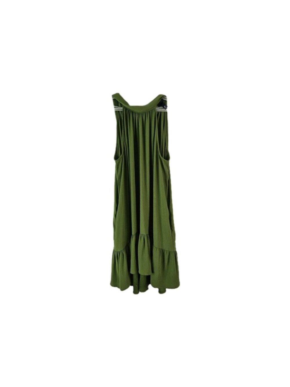 Scoop Olive Green Tiered Midi Dress Boho Flowy Tie Back Sleeveless Plus Size 16 - Picture 2 of 5